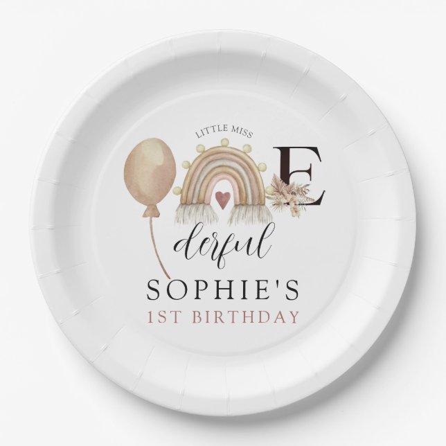 Plato De Papel Un maravilloso cumpleaños del Chica Arcoiris (Anverso)