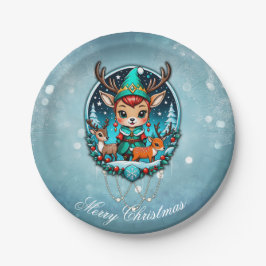 Plato De Papel Un mono reno al estilo personalizado