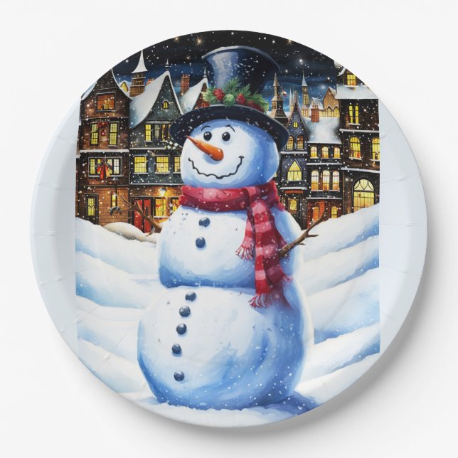 PLATO DE PAPEL UN NAVIDAD FROSTOSO EVE (Anverso)