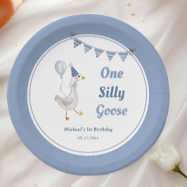 Plato De Papel Un niño azul gótico tonto primer cumpleaños