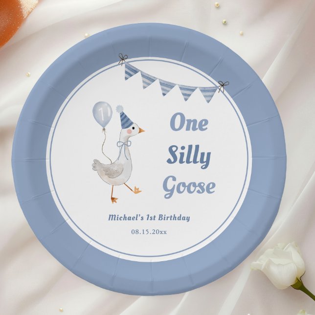 Plato De Papel Un niño azul gótico tonto primer cumpleaños (Subido por el creador)