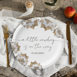 Plato De Papel Un niño pequeño está en camino