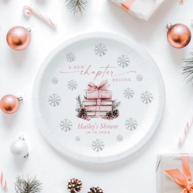 Plato De Papel Un Nuevo Capítulo Comienza, Baby Shower de Inviern (Subido por el creador)