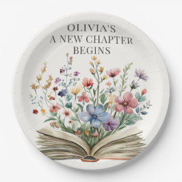 Plato De Papel Un Nuevo Capítulo Comienza Wildflower Book Baby Sh