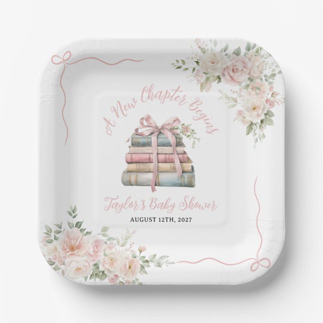 Plato De Papel Un nuevo capítulo inicia Baby Shower (Anverso)