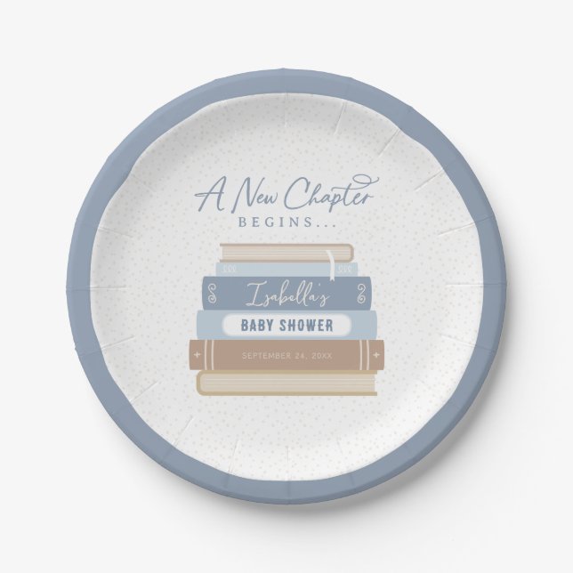 Plato De Papel Un nuevo capítulo inicia Baby Shower de los libros (Anverso)