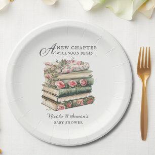 Plato De Papel Un nuevo tema del libro de capítulos en Baby Showe