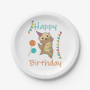 Plato De Papel Un Otter Birthday Wishes Cute Happy Otter Adults C