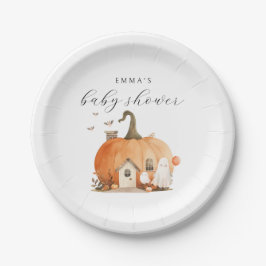Plato De Papel Un pequeño Baby Shower de Boo Halloween