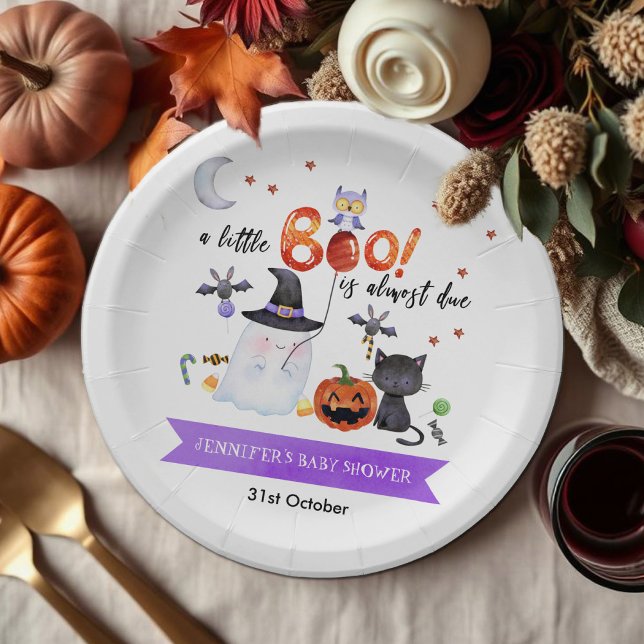 Plato De Papel Un pequeño Baby Shower de Boo Halloween (Subido por el creador)