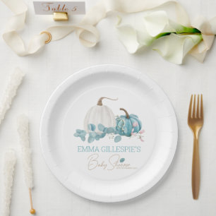 Plato De Papel Un pequeño Baby Shower de calabaza cae