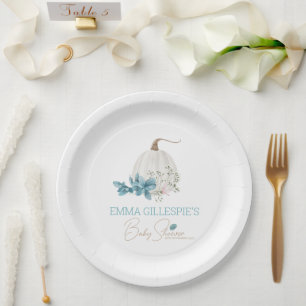 Plato De Papel Un pequeño Baby Shower de calabaza cae