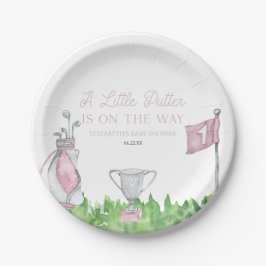 Plato De Papel Un pequeño Baby Shower de golf rosa Putter