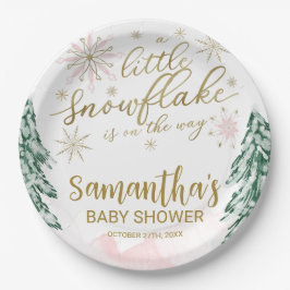Plato De Papel Un pequeño Baby Shower de invierno con copos de ni