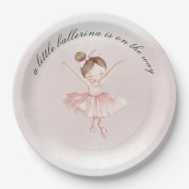 Plato De Papel Un pequeño Ballerina Watercolor Chica Baby Shower