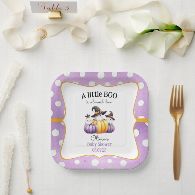 Plato De Papel Un pequeño Boo Fantasma Baby Shower (Boda)