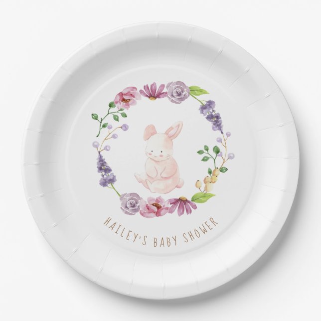 Plato De Papel Un Pequeño Bungalow Floral De Pascua Baby Shower (Anverso)