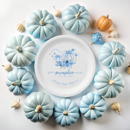 Plato De Papel Un pequeño calabaza de Bow Boy Baby Shower