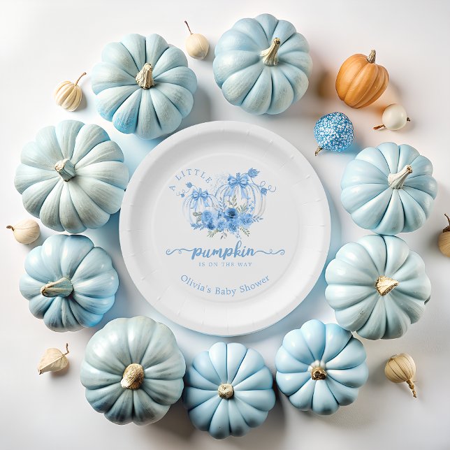 Plato De Papel Un pequeño calabaza de Bow Boy Baby Shower (Subido por el creador)