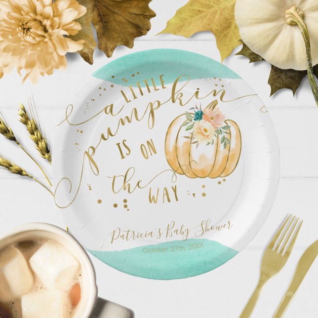 Plato De Papel Un Pequeño Calabaza Está En El Camino Elegante Bab (Subido por el creador)