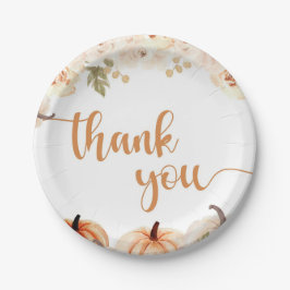 Plato De Papel Un pequeño calabaza otoño caída Baby Shower