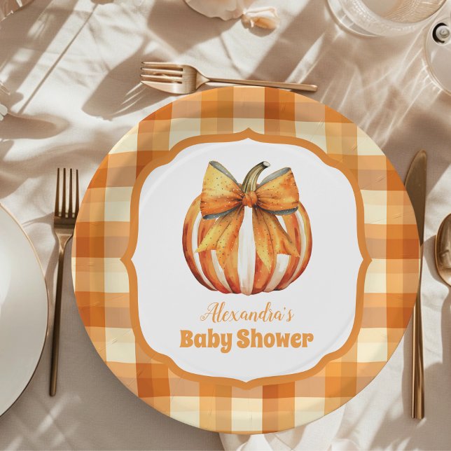 Plato De Papel Un pequeño calabaza otoño caída Baby Shower (Subido por el creador)