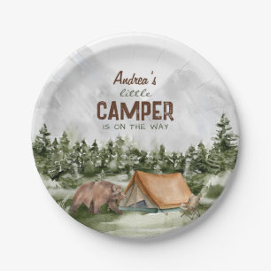 Plato De Papel Un pequeño camper está en camino a la ducha de beb