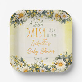 Plato De Papel Un Pequeño Daisy Está En El Camino De La Baby Show