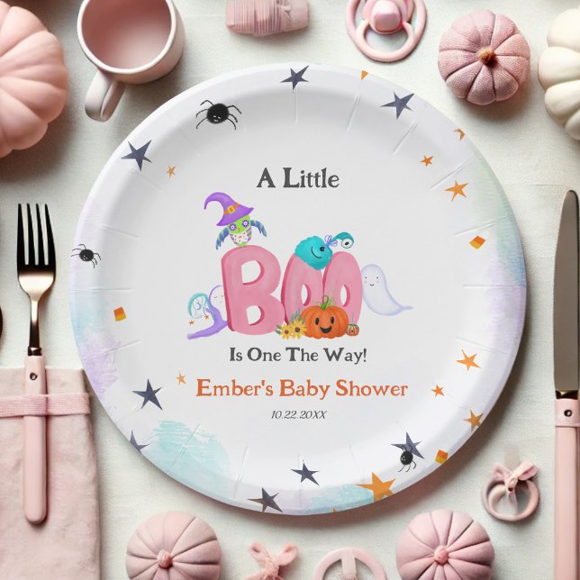 Plato De Papel Un pequeño fantasma, Owl Halloween Baby Shower (Subido por el creador)
