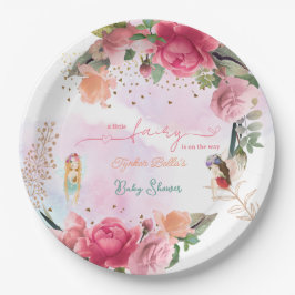 Plato De Papel Un Pequeño Hada Está En Camino Chica Baby Shower