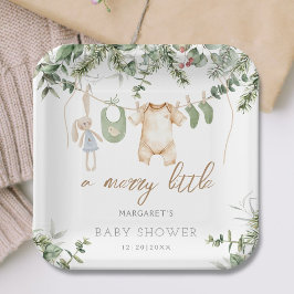 Plato De Papel Un pequeño moro | Boho Boy Winter Baby Shower