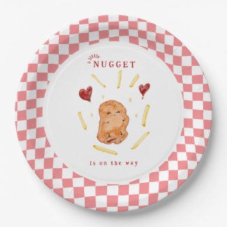 Plato De Papel Un Pequeño Nugget en Camino Fiesta de Bebé
