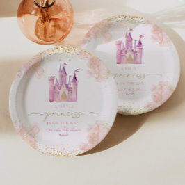 Plato De Papel Un pequeño Princess Royal Castle Baby Shower