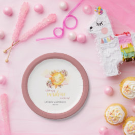 Plato De Papel Un Pequeño Rayo De Sol Está En Camino Chica Boho