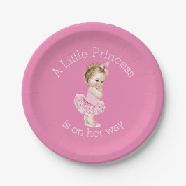 Plato De Papel Un pequeño rosa de princesa Ballerina Baby Shower