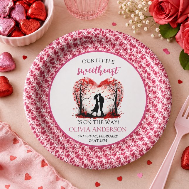 Plato De Papel Un pequeño San Valentín (A Little Sweetheart Valentine Paper Plates)