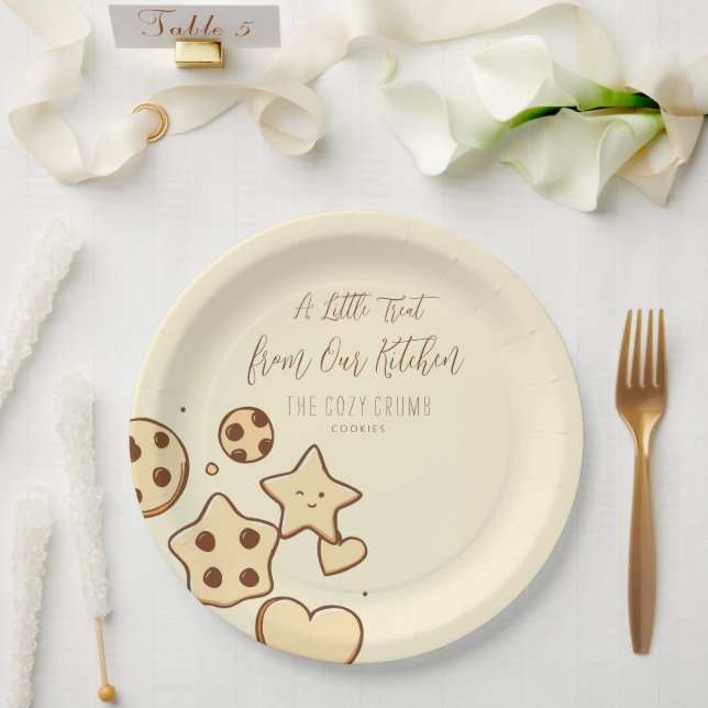 Plato De Papel Un pequeño truco de nuestra cocina (Crema) (Boda)