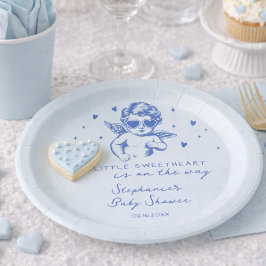 Plato De Papel Un pequeño Valentín, baby shower de niño