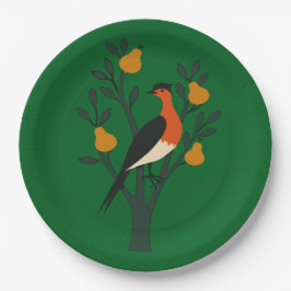 Plato De Papel Un Perdigón En Un Retro De Esténcil De Corte De Ár