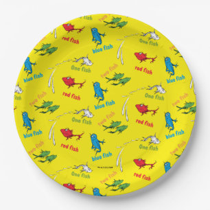 Plato De Papel Un pez dos peces patrón amarillo