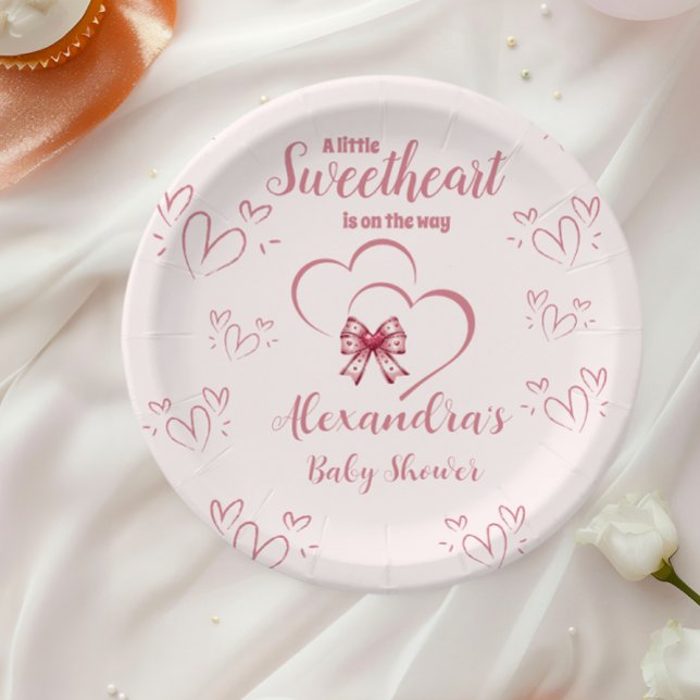 Plato De Papel Un poco de amor Valentine Baby Shower (Subido por el creador)