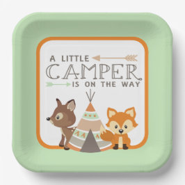 Plato De Papel Un poco de Baby Shower de Camper Teepee