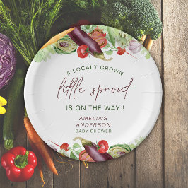Plato De Papel Un Poco De Brote Está En Camino De Vege Baby Showe