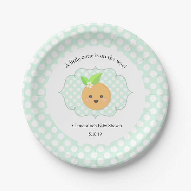 Plato De Papel Un poco de corbata | Clementine Baby Shower (Anverso)