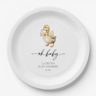 Plato De Papel Un poco de género neutro Oh bebé Pato Baby Shower