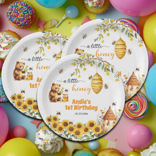 Plato De Papel Un poco de miel en cualquier año cumpleaños