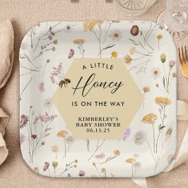 Plato De Papel Un poco de miel género neutro bebé bebe Baby Showe