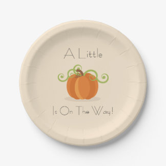 Plato De Papel Un poco de placas Baby Shower de calabaza