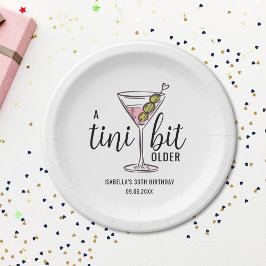 Plato De Papel Un Poco Más Mayor Cumpleaños Temático de Martini R