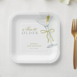 Plato De Papel Un poco más viejo Martini Cocktail Birthday Party